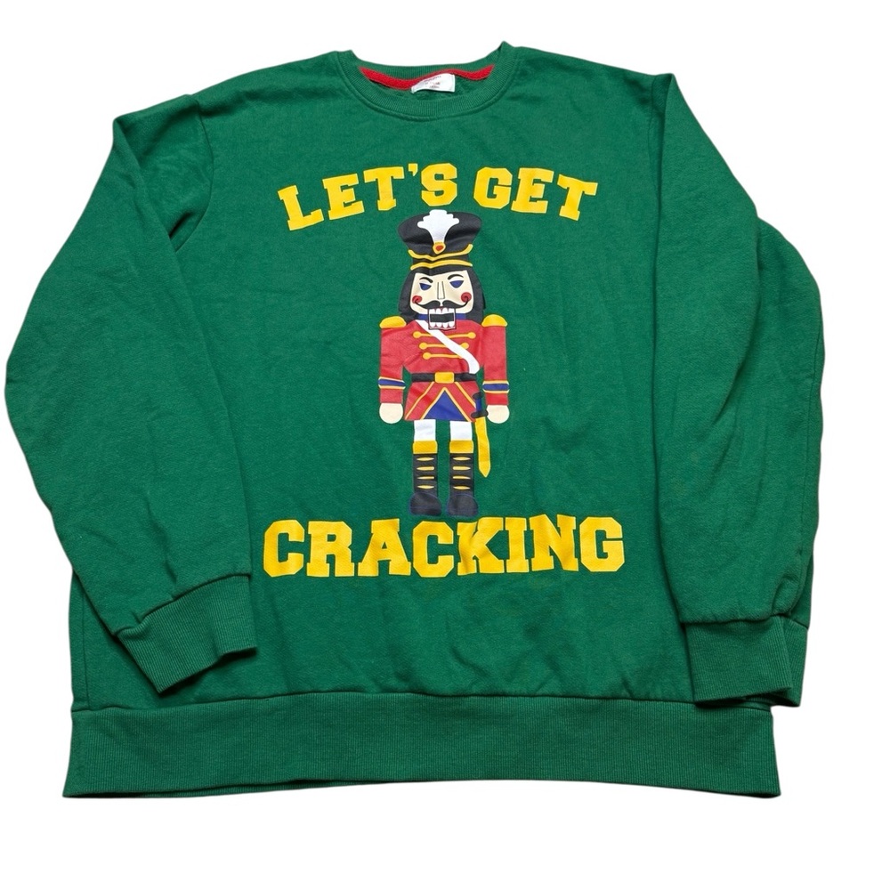 🎄 Holiday Time Nutcracker “Let’s Get Crackin’” Christmas Sweatshirt 🎅 XL